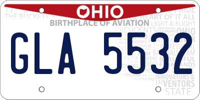 OH license plate GLA5532
