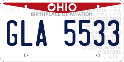 OH license plate GLA5533