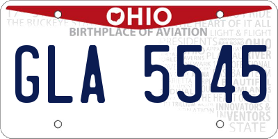OH license plate GLA5545