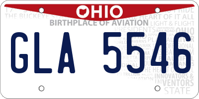 OH license plate GLA5546