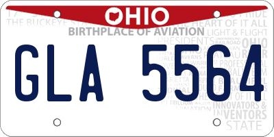 OH license plate GLA5564