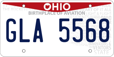 OH license plate GLA5568