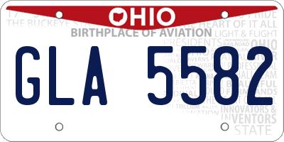 OH license plate GLA5582