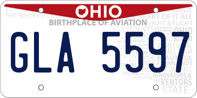 OH license plate GLA5597
