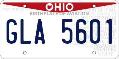 OH license plate GLA5601