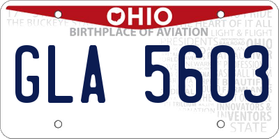 OH license plate GLA5603