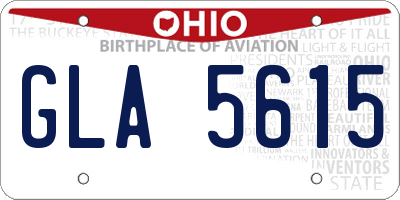 OH license plate GLA5615