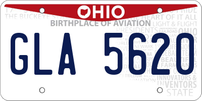 OH license plate GLA5620