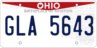 OH license plate GLA5643