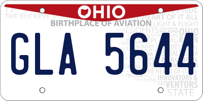 OH license plate GLA5644
