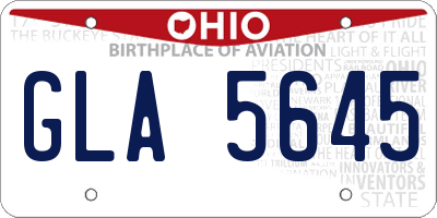 OH license plate GLA5645