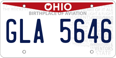 OH license plate GLA5646