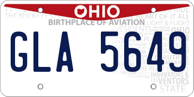 OH license plate GLA5649