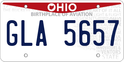 OH license plate GLA5657