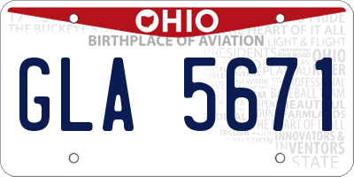 OH license plate GLA5671