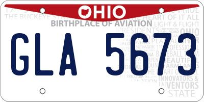 OH license plate GLA5673
