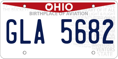 OH license plate GLA5682