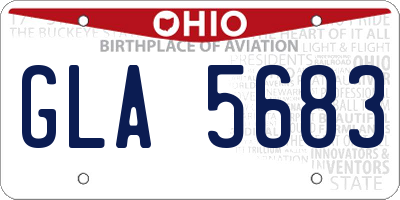 OH license plate GLA5683