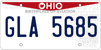 OH license plate GLA5685