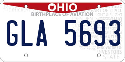 OH license plate GLA5693