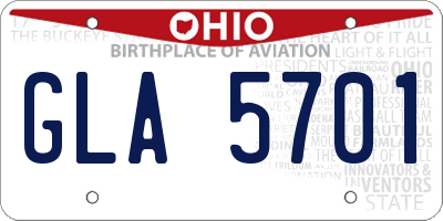 OH license plate GLA5701