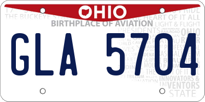OH license plate GLA5704