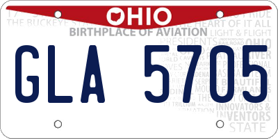 OH license plate GLA5705