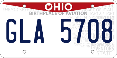 OH license plate GLA5708