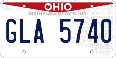 OH license plate GLA5740