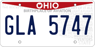 OH license plate GLA5747