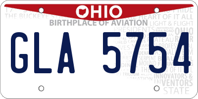 OH license plate GLA5754