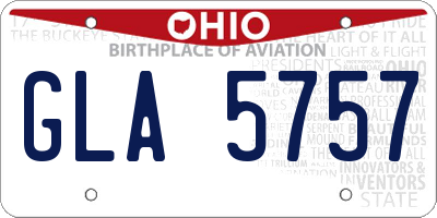 OH license plate GLA5757