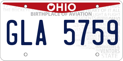 OH license plate GLA5759