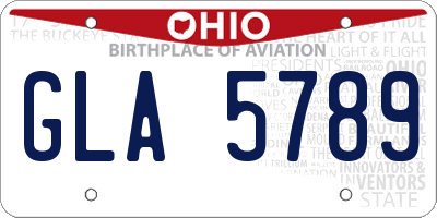 OH license plate GLA5789