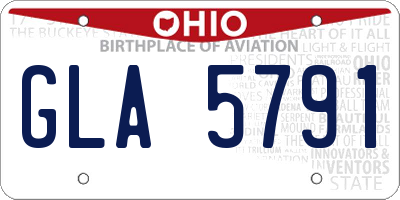OH license plate GLA5791