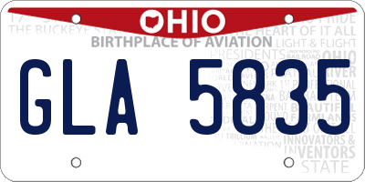 OH license plate GLA5835