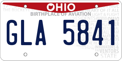 OH license plate GLA5841