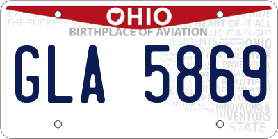 OH license plate GLA5869