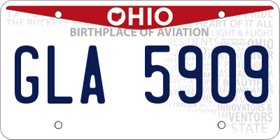 OH license plate GLA5909