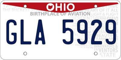 OH license plate GLA5929