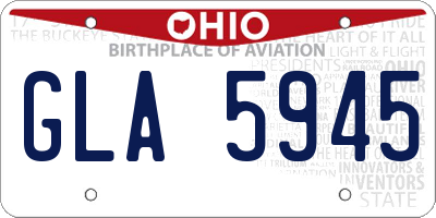 OH license plate GLA5945