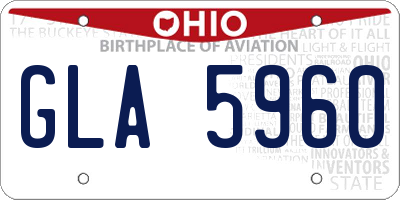 OH license plate GLA5960