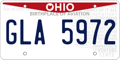 OH license plate GLA5972