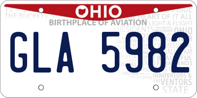 OH license plate GLA5982