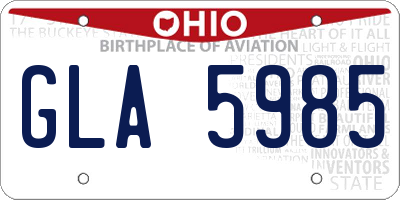 OH license plate GLA5985