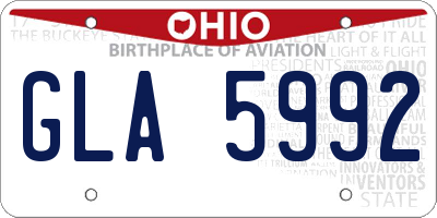 OH license plate GLA5992