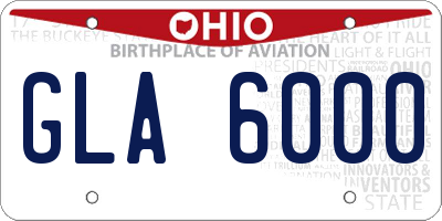 OH license plate GLA6000