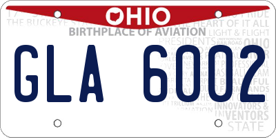 OH license plate GLA6002