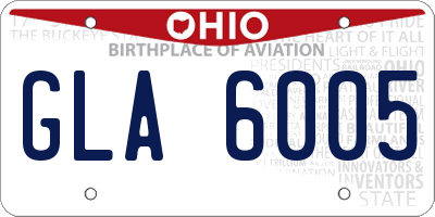 OH license plate GLA6005