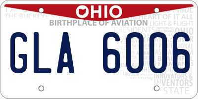 OH license plate GLA6006